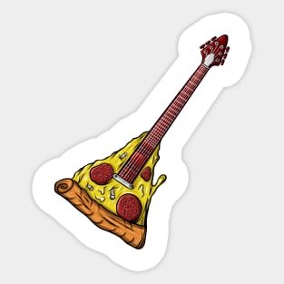 Pizza Guitar Sticker